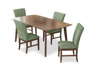 Rain 5pc Dining Set with Table & 4 Green Chairs, 72