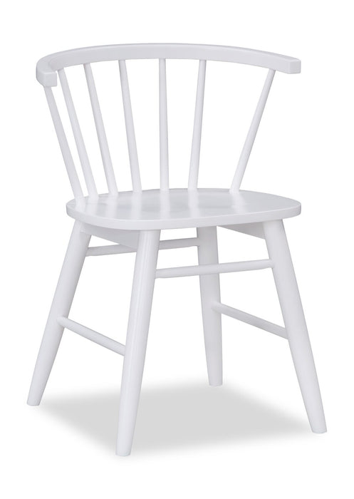 Remi 5pc Dining Set with Table & 4 Spindle-Back Chairs, Glass & Wood, 42\"W Round - Black & White