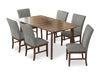 Rain 7pc Dining Set with Table & 6 Grey Chairs, 72\"W - Grey/Brown