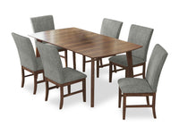 Rain 7pc Dining Set with Table & 6 Grey Chairs, 72