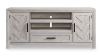 Scott Living Hayward 70” Modern TV Stand with Storage and Cable Management for TVs up to 75” - White