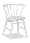 ["Remi Dining Chair with Curved Spindle-Back - White"]
