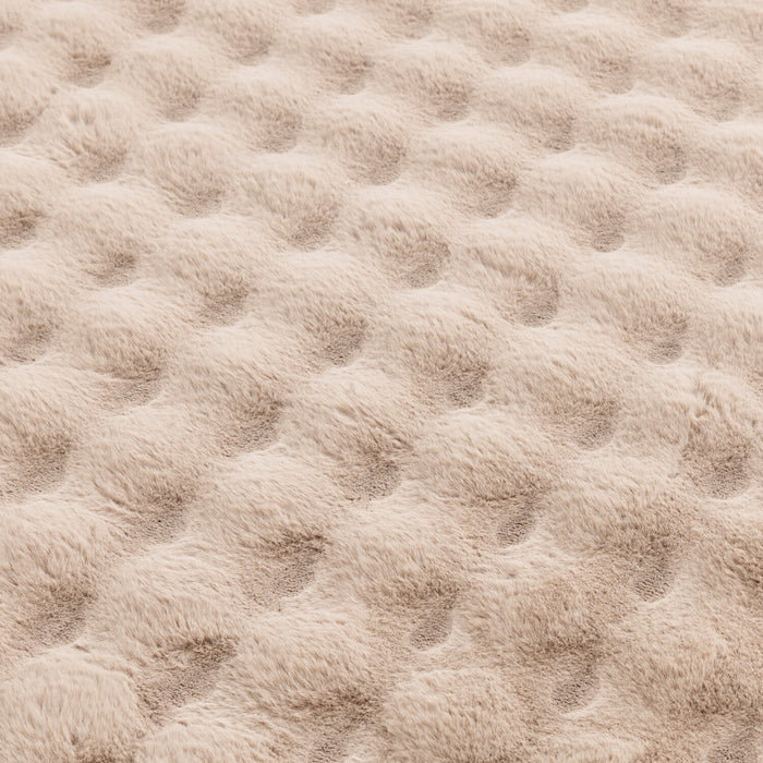 Faux Fur Bubble Taupe Area Rug with Memory Foam Backing - 7' x 10'