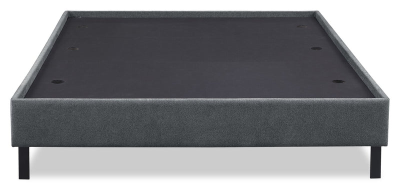 Amos Upholstered Platform Bed in Charcoal Fabric with Tufted Headboard - Queen Size