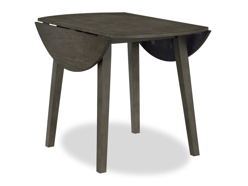 Bryn 3pc Dining Package with 42\" Round Drop-Leaf Table & 2 Chairs, Fabric - Dark Grey
