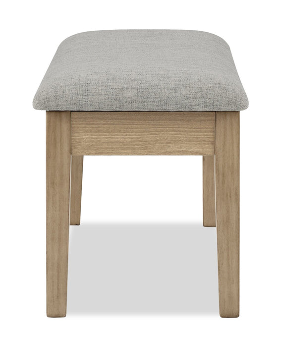 Cove Dining Bench with Cushion Fabric Seat, Lift Top Storage, 46\"W - Natural/Grey