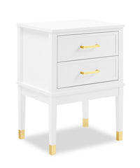 Alia Bedside 2-Drawer Nightstand with Gold Accent, 18