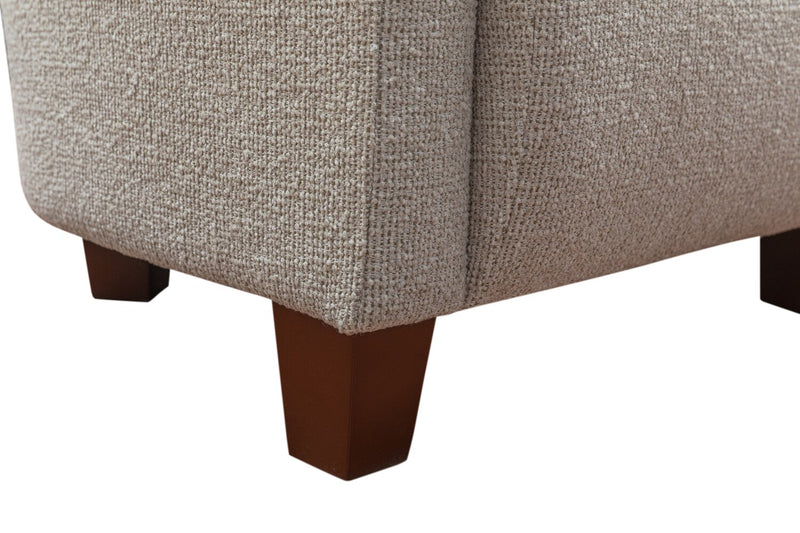 Ethan 31\" Linen-Look Fabric Tub-Style Accent Chair with Wood Legs – Linen 