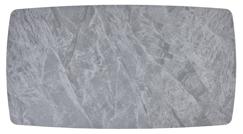 Arlo Dining Table with Sintered Stone Top, 55\"W, Metal - Grey/Black