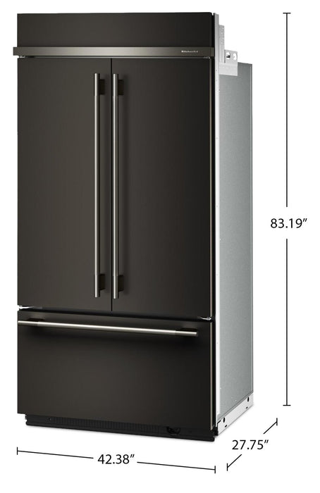 KitchenAid 24.2 Cu. Ft. 42\" French Door Bottom Mount Refrigerator – Black Ore - KBFN542SBE