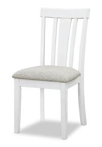 Brook Dining Chair with Polyester Fabric - White/Grey 