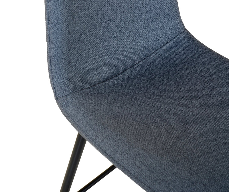 Jax Counter-Height Stool with Polyester Fabric, 26\"H, Metal - Charcoal