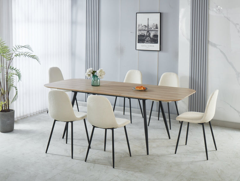 Joss Dining Table with 65-83\"W Butterfly Extension, Metal - Natural