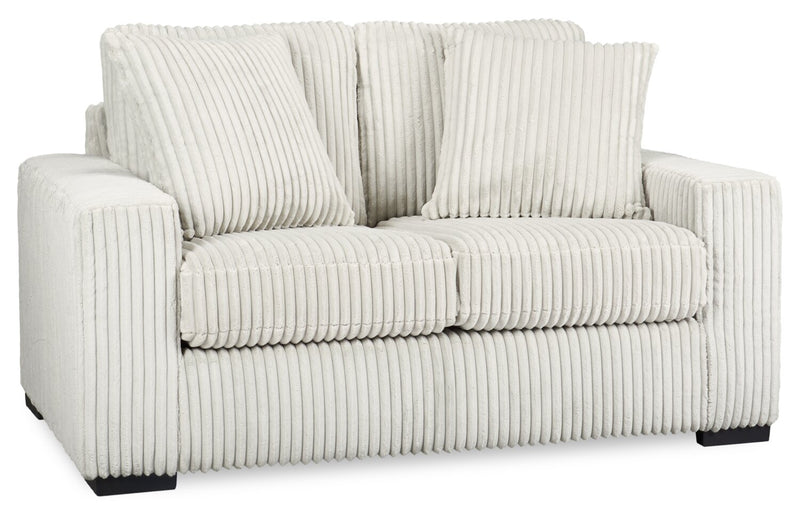 Willow 66\" Light Grey Fabric Loveseat with Track Arms and Reversible Seat and Back Cushions