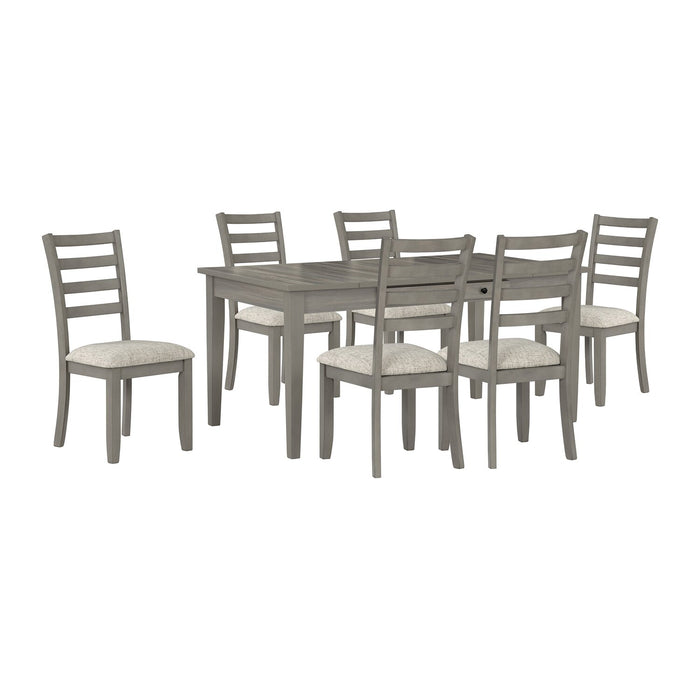 Cove Dining Table with Storage Drawers, Melamine, 66\"W - Grey