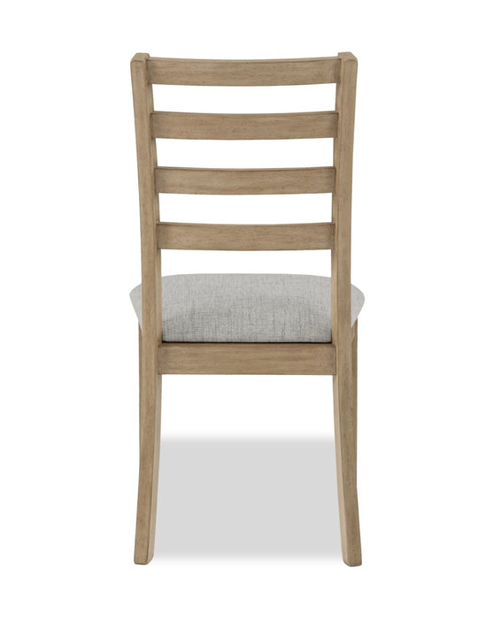 Cove Dining Chair with Cushion Fabric Seat, Ladder-Back – Natural/Grey