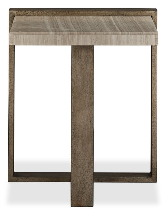 Cyprus 26” Modern End Table - Beige/Bronze