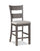 Krew Counter-Height Dining Chair with Polyester Fabric, Ladder Back, Melamine - Grey