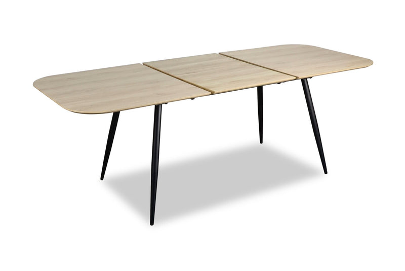 Joss Dining Table with 65-83\"W Butterfly Extension, Metal - Natural
