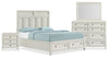 Casa 6pc Bedroom Set with Bed, Dresser, Mirror & Nightstand, White - Queen Size