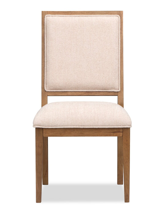 Scott Living Henri 6pc Dining Set with Table, Bench & Chairs, 66-84\"W Extension, Wood - Brown & Cream