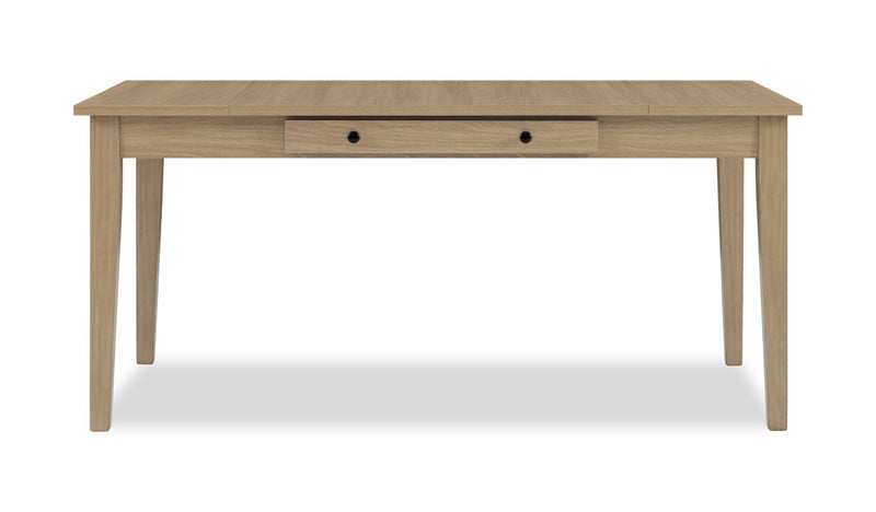 Cove 7pc Dining Table Set with Table & 6 Chairs, Storage Drawers, Melamine, 66\"W - Natural/Grey