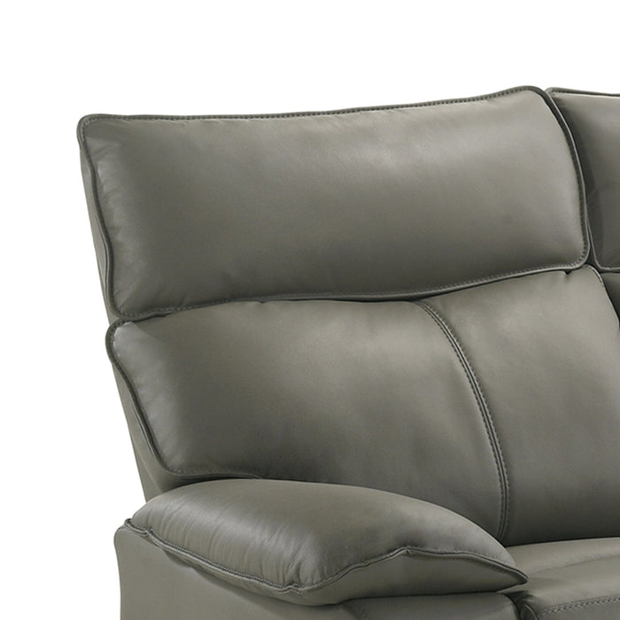 Matteo 88\" Genuine Leather Power Reclining Sofa - Aviarah Grey