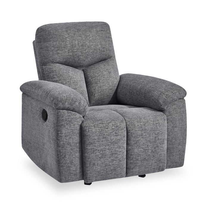 Blake 38.58\" Chenille Fabric Manual Reclining Chair – Grey 