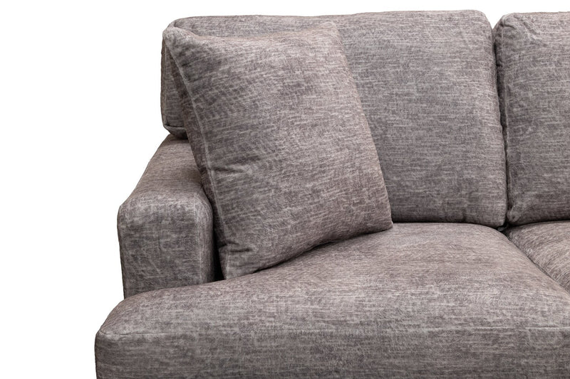 Made in Canada Luxe 2-Piece Right-Facing Fabric Sectional with Removable Cushions - Zaftig Dove Grey