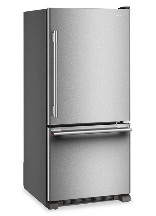 KitchenAid 30\" 19 Cu. Ft. Standard-Depth Bottom Mount Refrigerator - KRBR130SPS