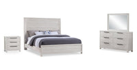 Haven 6pc Bedroom Set with Panel Bed, Dresser, Mirror & Nightstand, White - King Size 