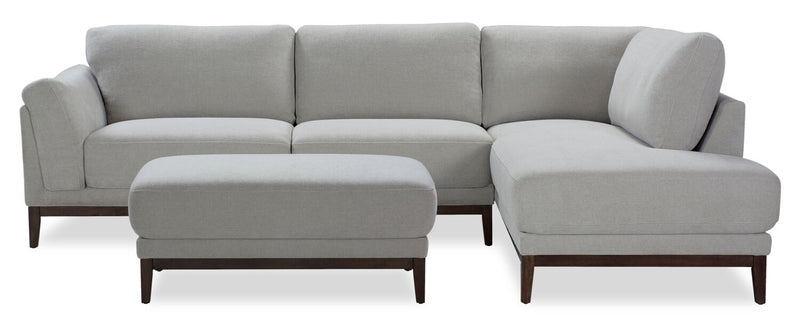 Horizon 44.09\" Fabric Ottoman - Grey