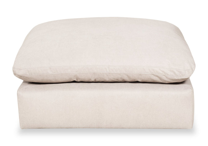 Eclipse Modular 6-Piece Linen-Look Fabric Pit Sofa Sectional with Reversible Feather Down Cushions - Linen White
