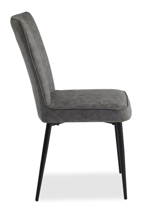 Tavo Dining Chair with Microfibre Polyester Fabric, Metal - Grey