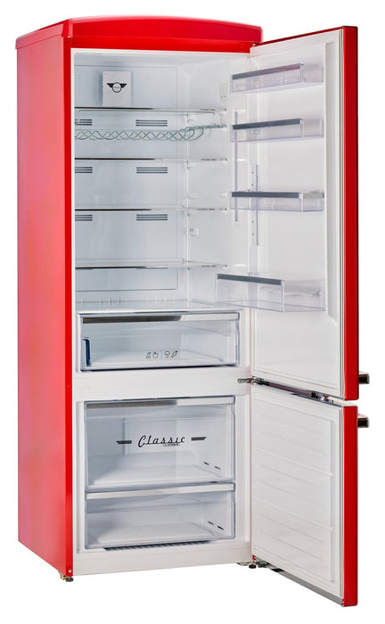 Unique Classic Retro 28\" 17 Cu Ft. Bottom Mount Refrigerator - Red - UNQ-455L R AC