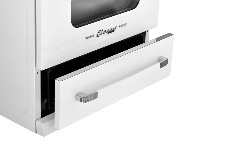 Classic Retro by Unique 30\" 3.9 Cu. Ft. Induction Range - Marshmallow White - UNQ-30CR IC W 