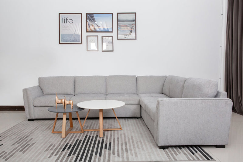 Vault 5-Piece Sectional with Pull-Out Loveseat and Storage Chairs - Grey