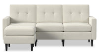 BLOK Modular Tuxedo Arm Sofa Chaise - Ivory Boucle 