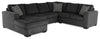 Made in Canada Legend 4-Piece Left-Facing Chenille Fabric Sleeper Sectional with Storage Chaise - Pepper Grey