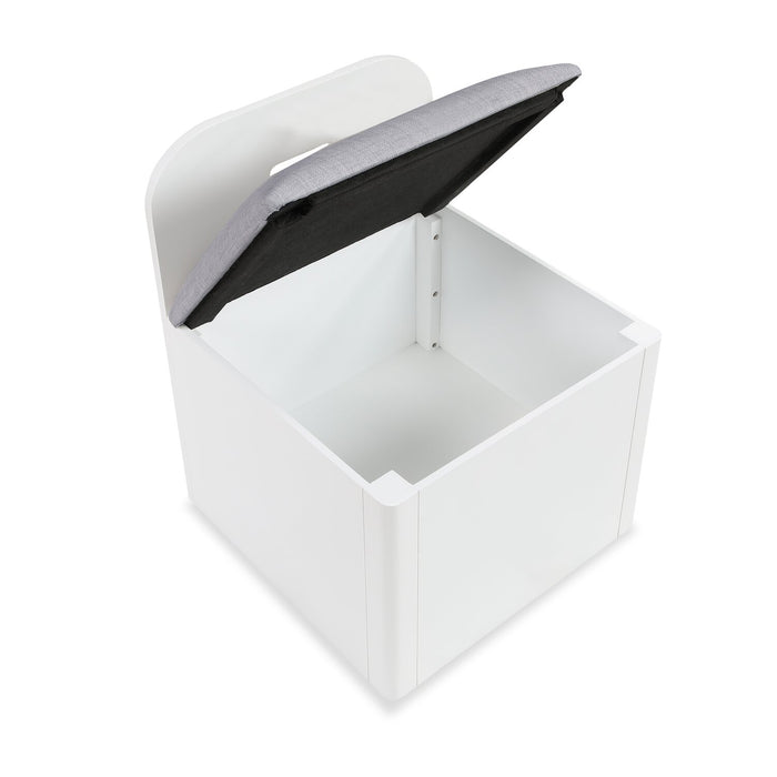 Quinn Platform Bed with Bookcase Headboard, Built-in Desk & Stool, White - Twin Size