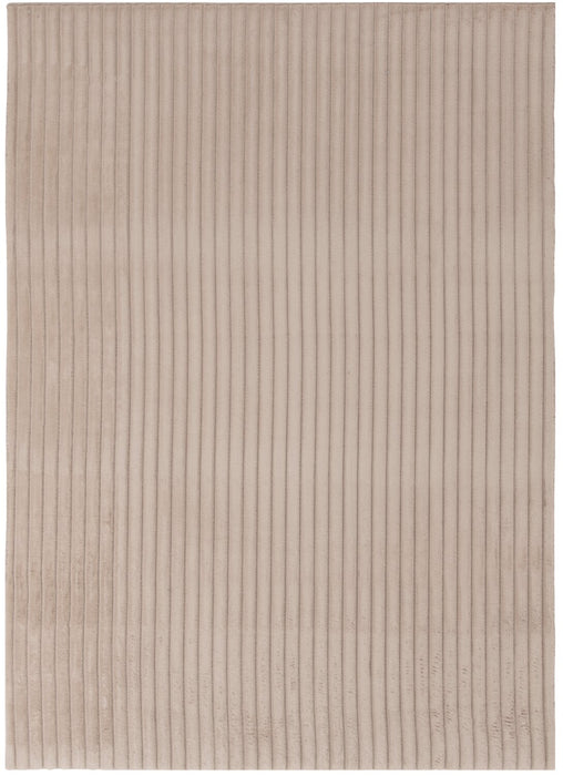 Faux Fur Channel Taupe Area Rug with Memory Foam Backing - 5' x 7'