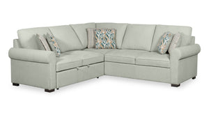 Scott Living Haven 3-Piece Chenille Fabric Sleeper Sectional - Seafoam Blue