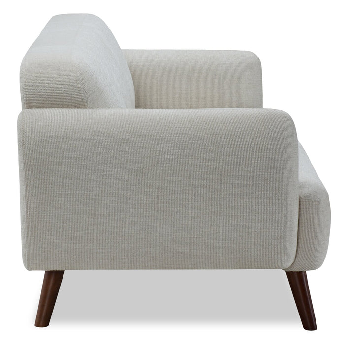 Sadie 78.7\" Fabric Sofa with Rubberwood Legs – Beige 