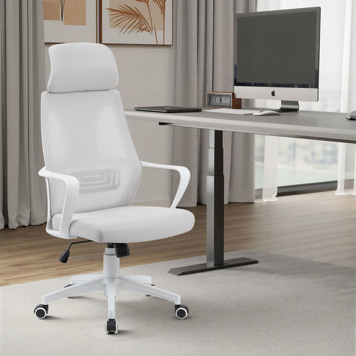 Bennet 24.4\" Adjustable Mesh Office Chair – White 