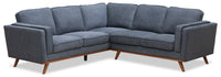 Kassia 2-Piece Linen-Look Sectional - Blue 