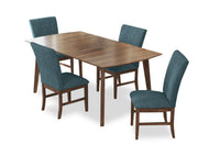 Rain 5pc Dining Set with Table & 4 Blue Chairs, 72