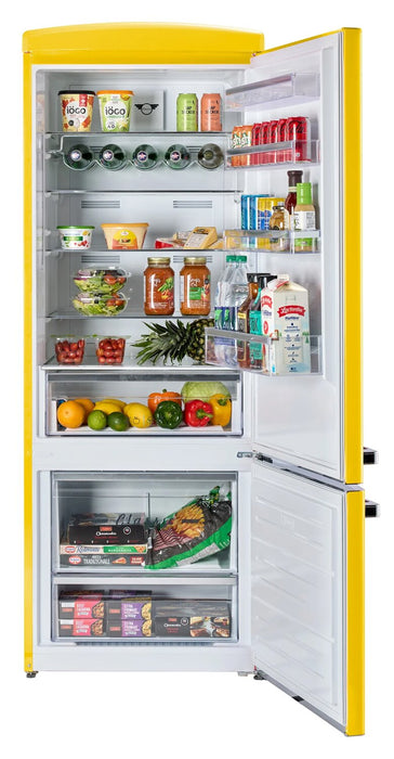Unique Classic Retro 28\" 17 Cu Ft. Bottom Mount Refrigerator - Yellow - UNQ-310L Y TM