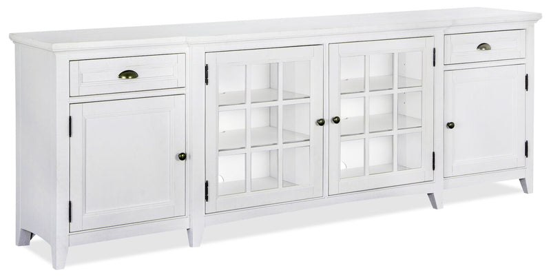 Wesley 90\" Traditional TV Stand with Storage and Cable Management for TVs up to 95\" - Chalk White