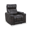 Scott Living Escape 39\" Power Reclining Chair with Power Headrest and Surround Sound - Dark Brown Leather-Look Fabric