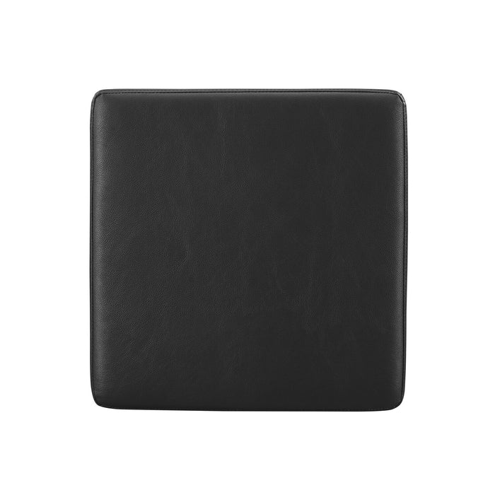 Manitoba 18\" Square Faux Leather Storage Ottoman - Black